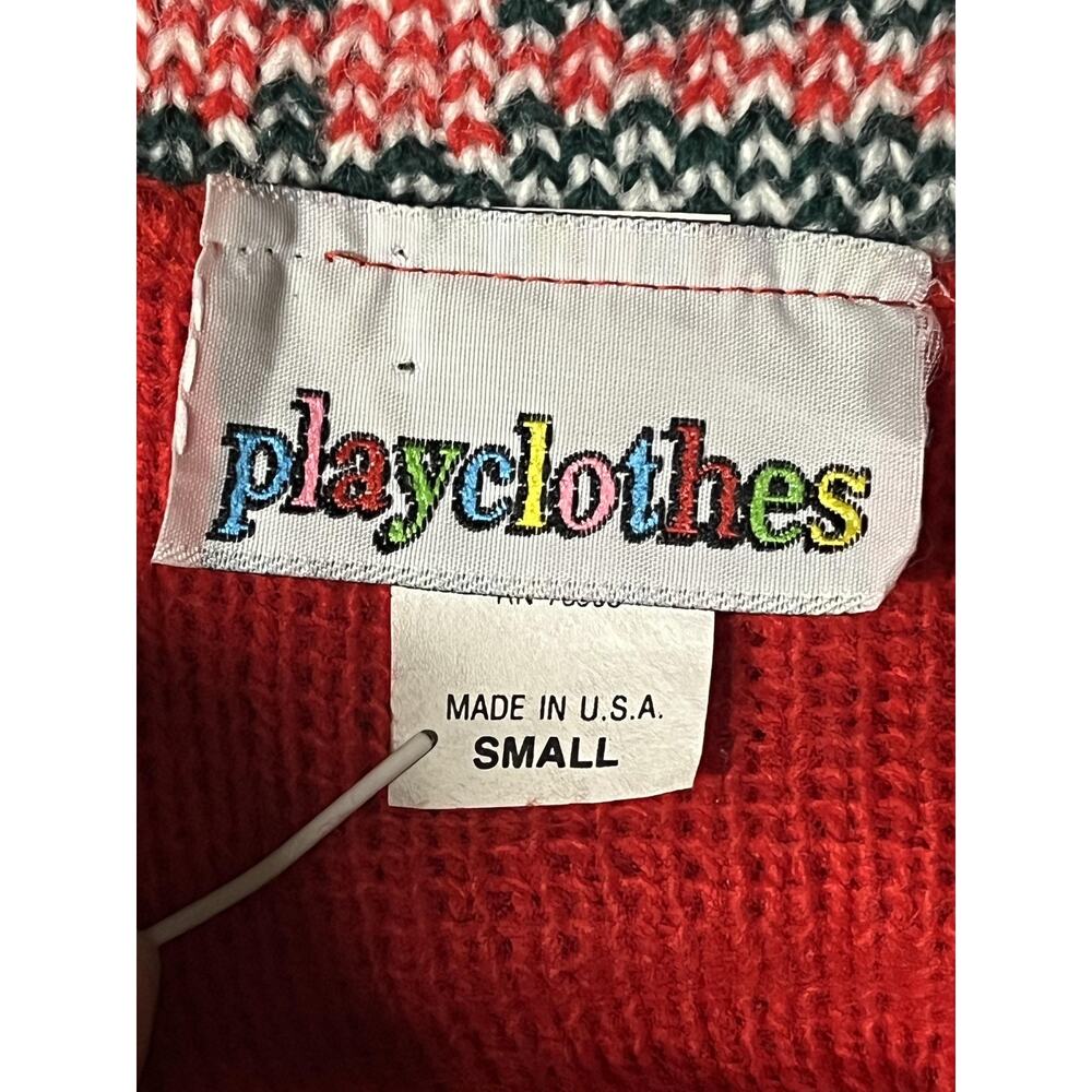 Playclothes Sweater‎ Womens Small Ugly Christmas Cardigan Gingerbread Made USA - Picture 9 of 15